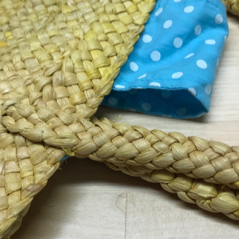 Woven straw beach bag with liner - Picture 12 of 13